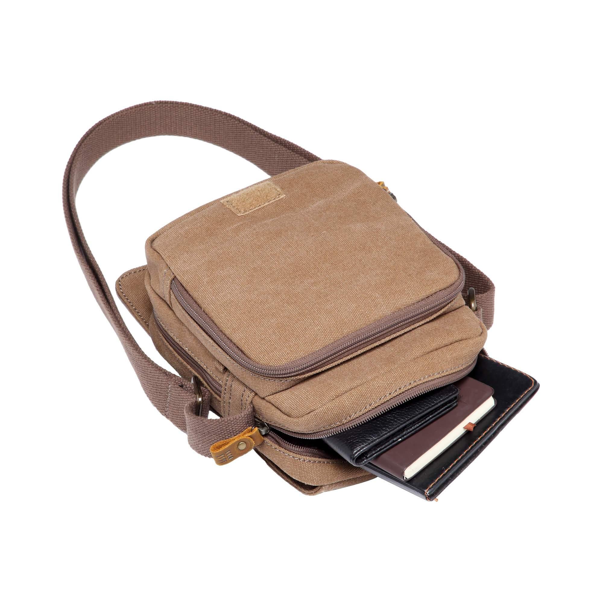 TRP0239 Troop London Classic Canvas Crossbody Bag - Stylish & Durable for Everyday Use, Travel, and Work Commute