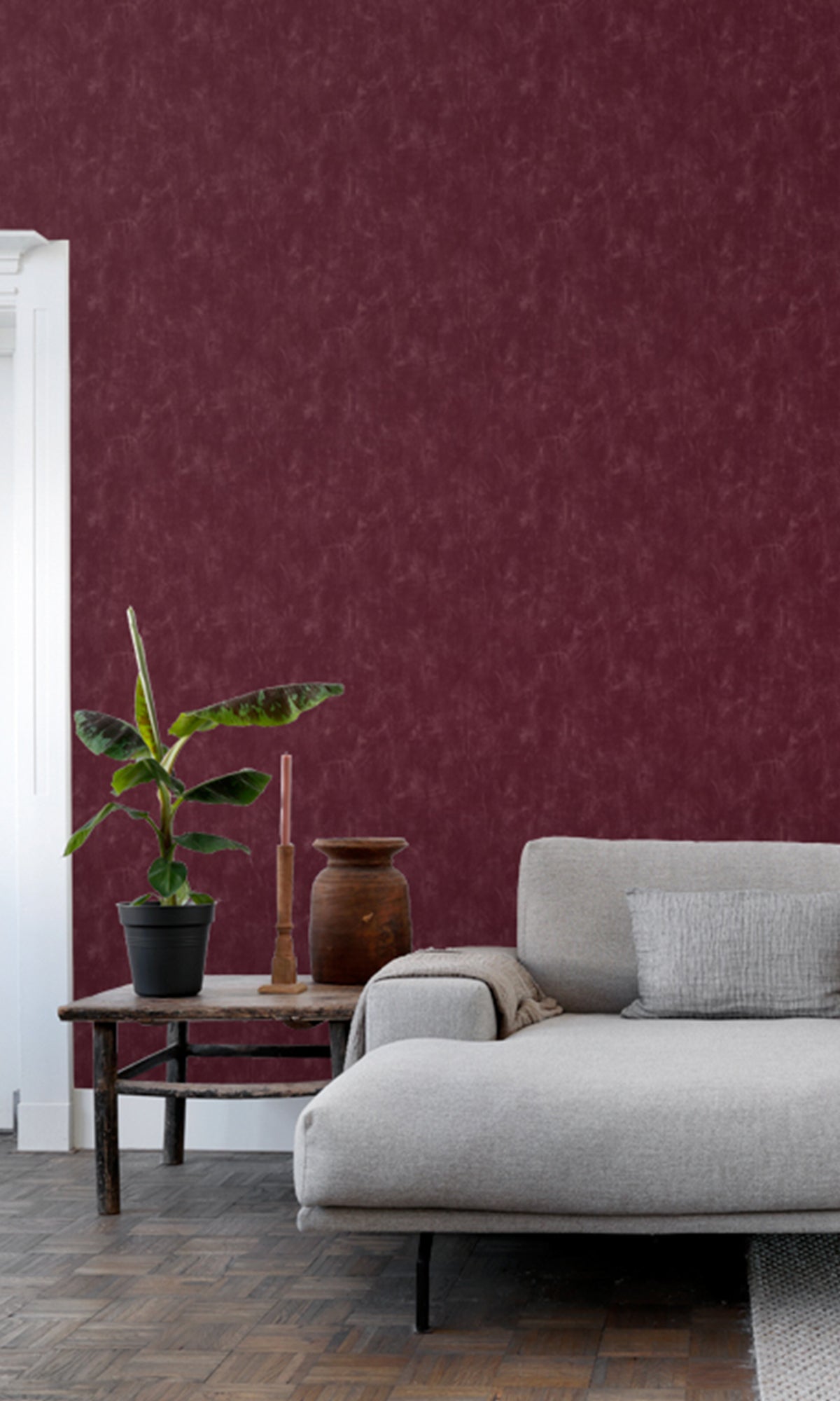 Burgundy Red Painterly Effect Wallpaper R9416 - Elegant Textured Wall Covering for Living Room, Bedroom & Home Decor