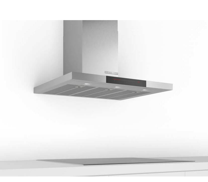 Bosch DWB98JQ50B Serie 6 Stainless Steel Wall Hood - Powerful 600 CFM Kitchen Ventilation for Smoke & Odor Removal - Perfect for Modern Kitchens & Open Concept Homes