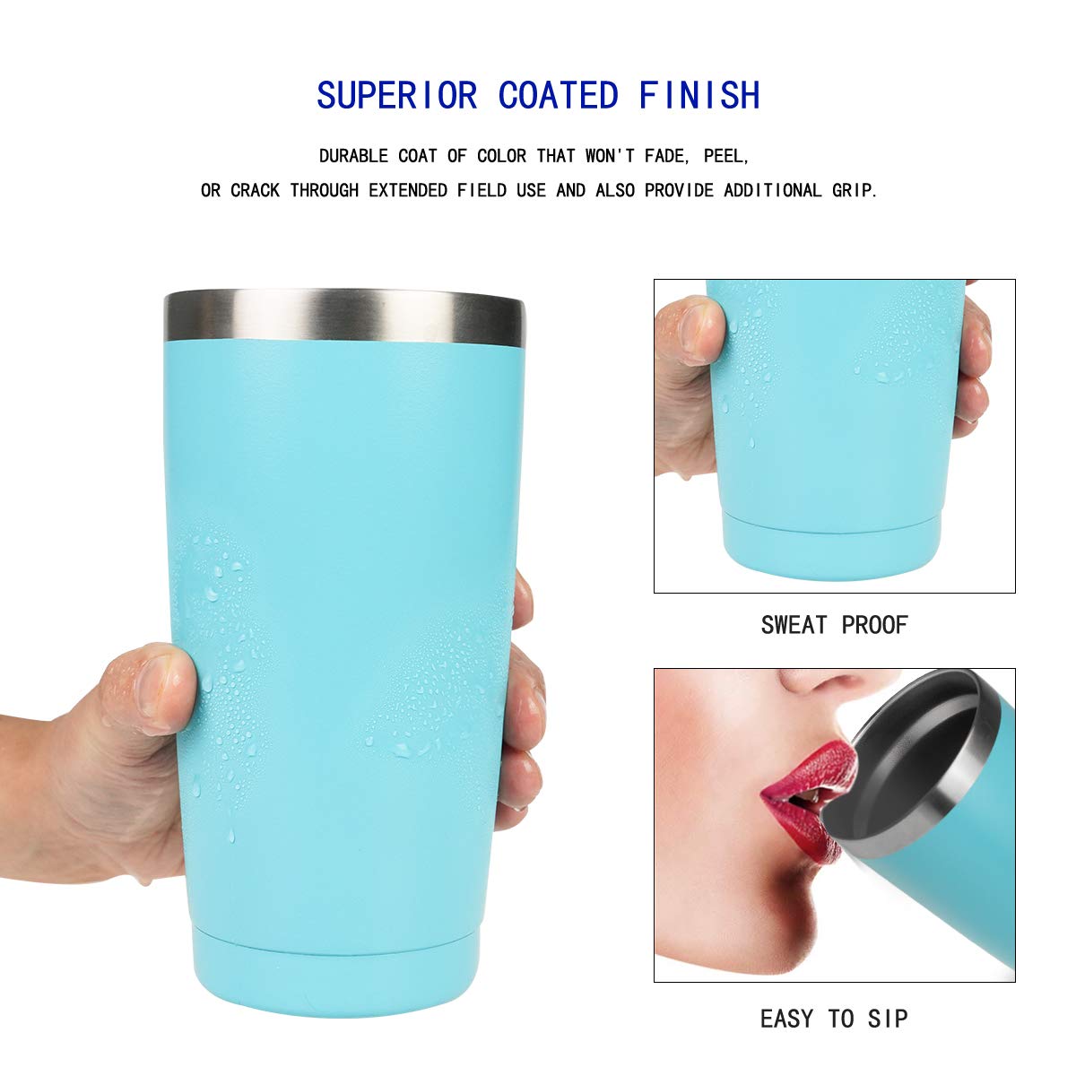 12 Pack 20oz Stainless Steel Vacuum Insulated Tumbler with Lid - Double Wall Travel Mug for Hot & Cold Drinks, Coffee Cup for Home, Office, Gym, Camping & Outdoor Activities (Mint Green)