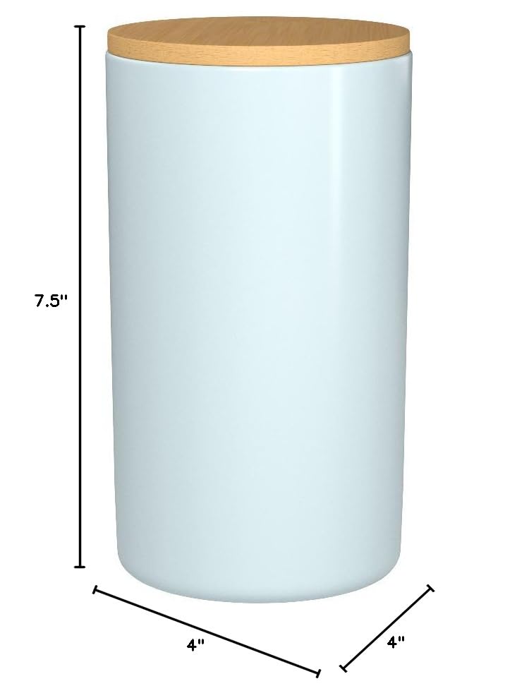 Waggo Simple Solid Ceramic Cookie Jar & Pet Treat Storage - Airtight Modern Kitchen Canister with Lid for Cookies, Snacks, Dog Treats - Perfect for Pantry Organization & Countertop Display (Cloud Design)
