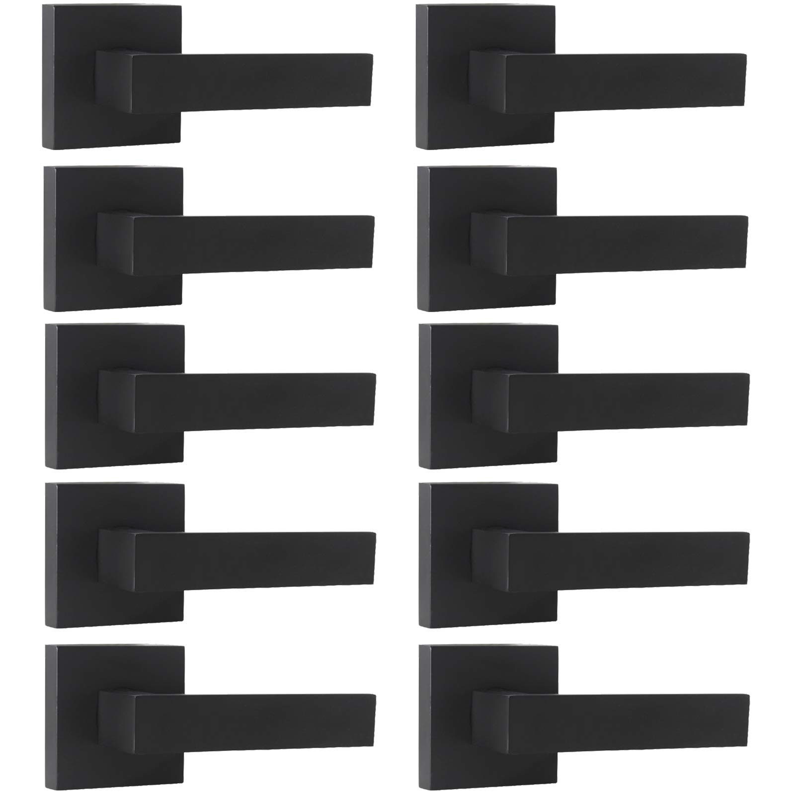 10 Pack Black Matte One-Sided Dummy Door Locks - Universal Left/Right Handed Interior Door Security - Perfect for Bedrooms, Bathrooms & Closets