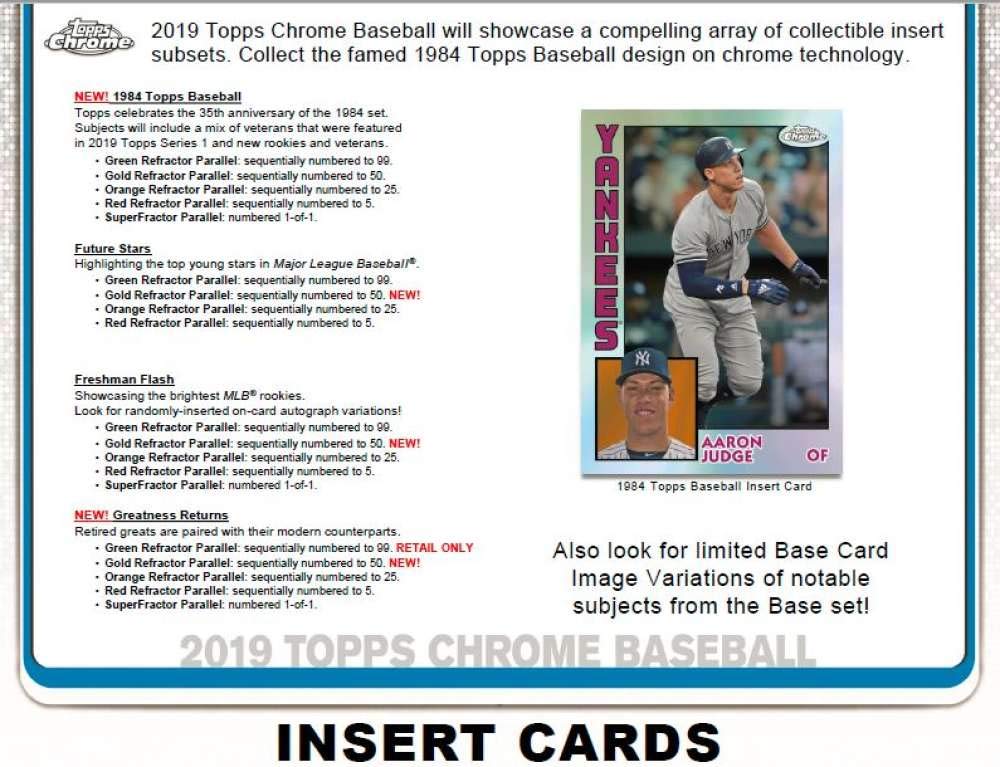 2019 Topps Chrome Baseball Blaster Box - 8 Packs (4 Cards Each) with 4 Sepia Refractors | MLB Trading Cards Collection for Sports Fans & Collectors | Perfect for Gifts, Display, and Investment