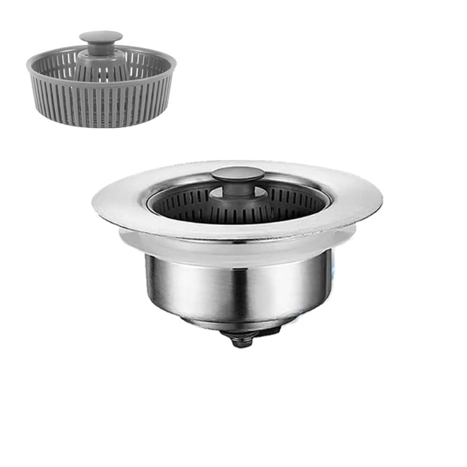 3-in-1 Stainless Steel Sink Aid: Kitchen Sink Drain Strainer, Odor Filter, Popup Stopper, Sink Seal Bounce Filter for Food Catcher - Perfect for Home Kitchen and Restaurant Use