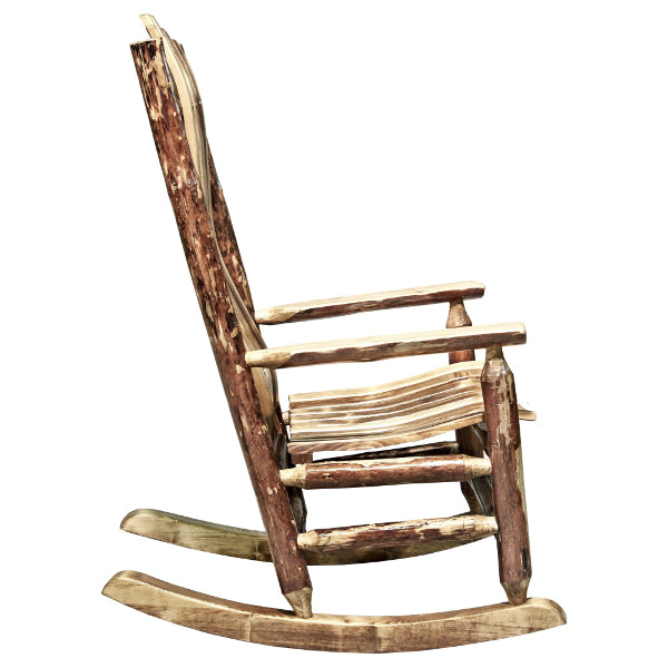 Glacier Country Collection Adult Log Rocker - Handcrafted Wooden Rocking Chair for Living Room, Porch & Cabin Relaxation