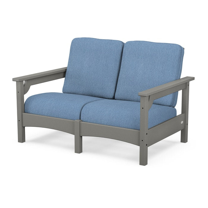 POLYWOOD Outdoor Club Loveseat - Durable All-Weather Wicker Patio Furniture Set for Backyard, Poolside & Garden - Comfortable 2-Seater with Cushions (Available in Multiple Colors)
