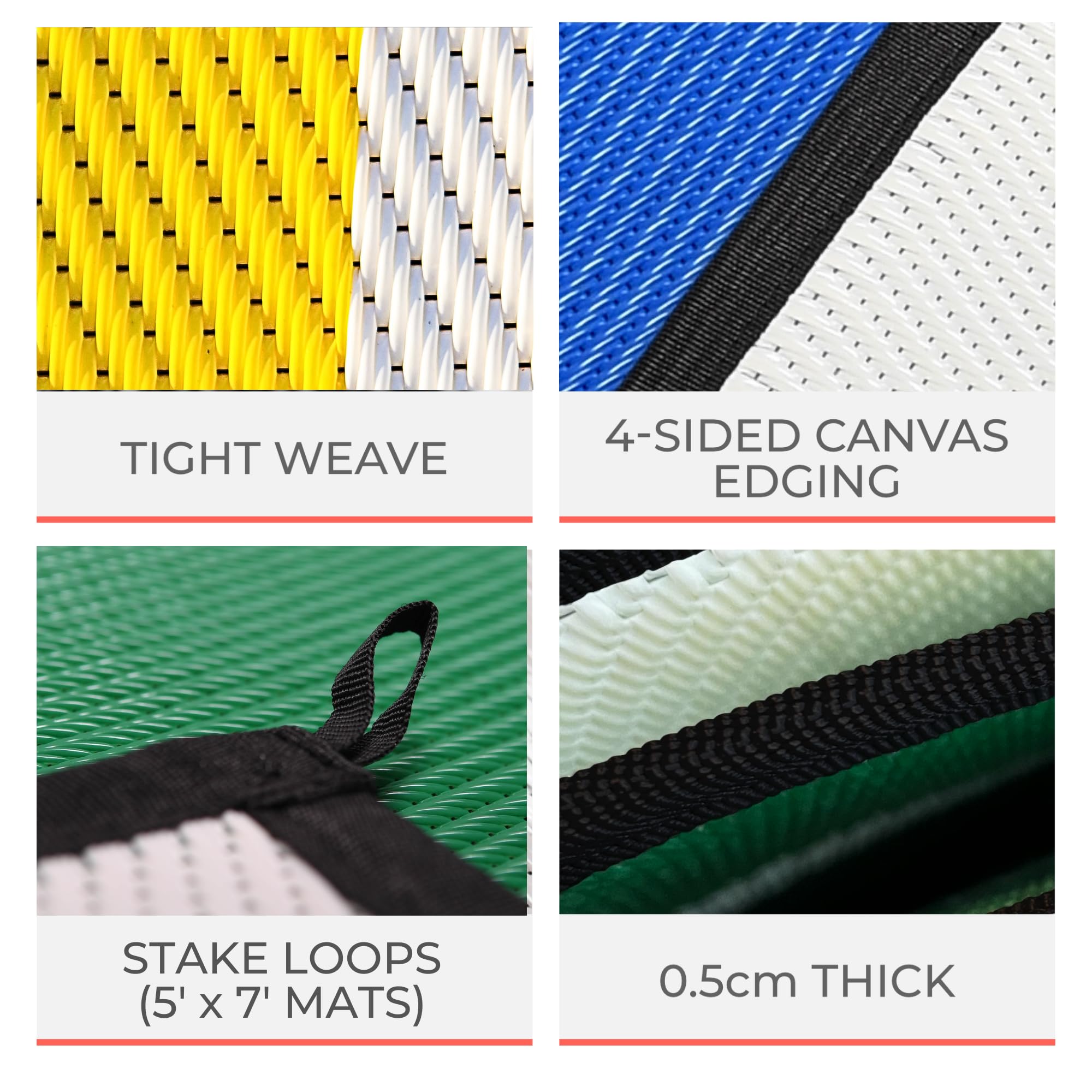 Eco-Friendly Recycled Plastic Outdoor Mat - Waterproof & Lightweight for Beach, Camping, Picnics, RV Travel & Backyard Use | Perfect Sand-Resistant Ground Cover for Outdoor Adventures