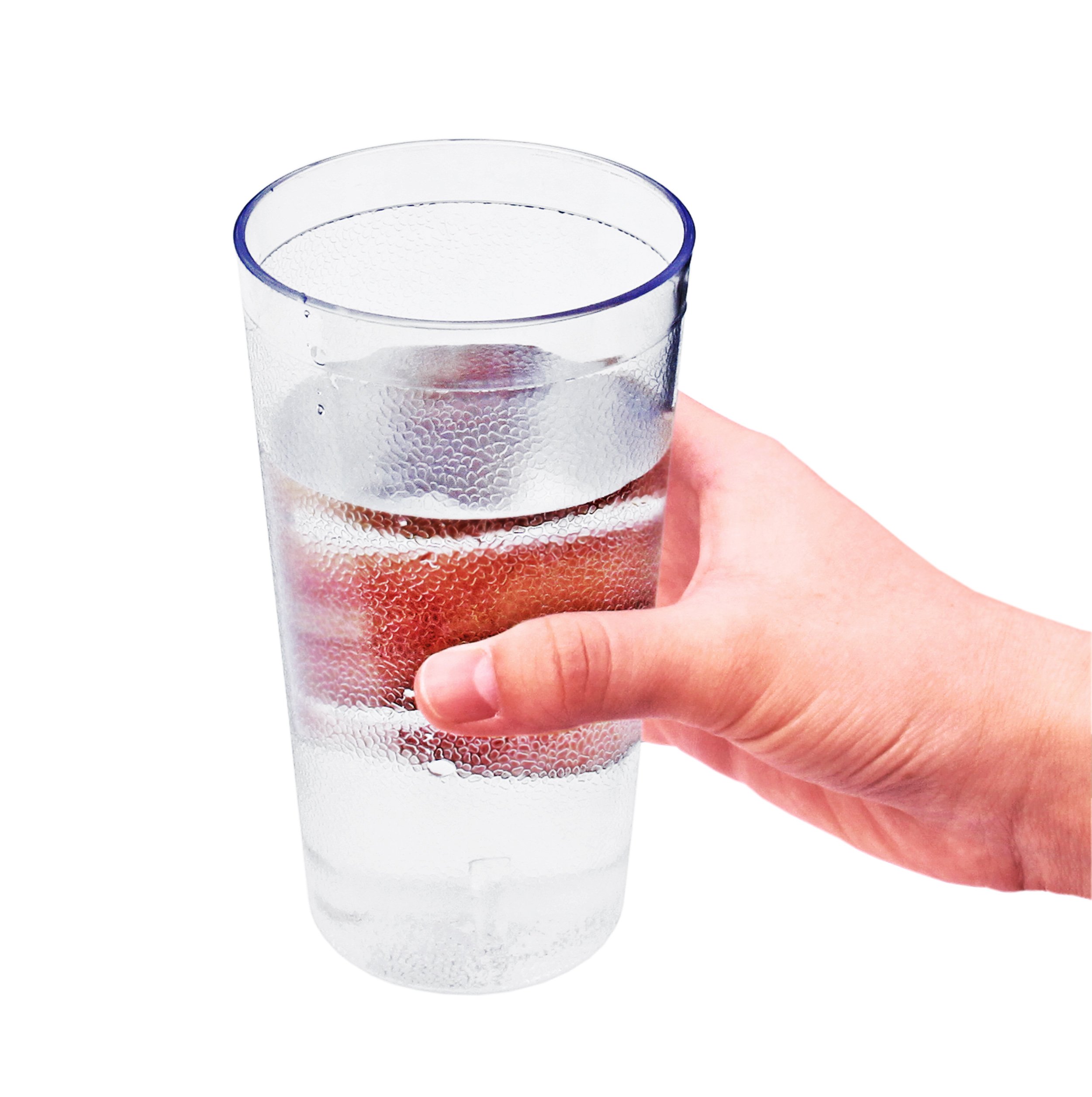 New Star Foodservice 46472 20 oz Clear Stackable Tumbler Beverage Cups – Break-Resistant Commercial SAN Plastic – Set of 72 – Ideal for Restaurants, Cafes, and Catering Services