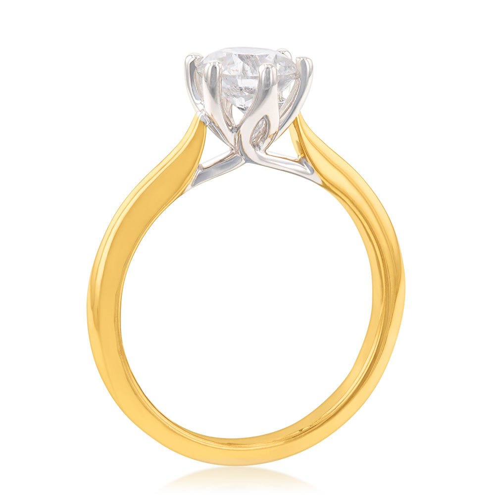 18ct Yellow Gold 1 Carat Diamond Solitaire Engagement Ring - Perfect for Proposals, Anniversaries & Special Occasions