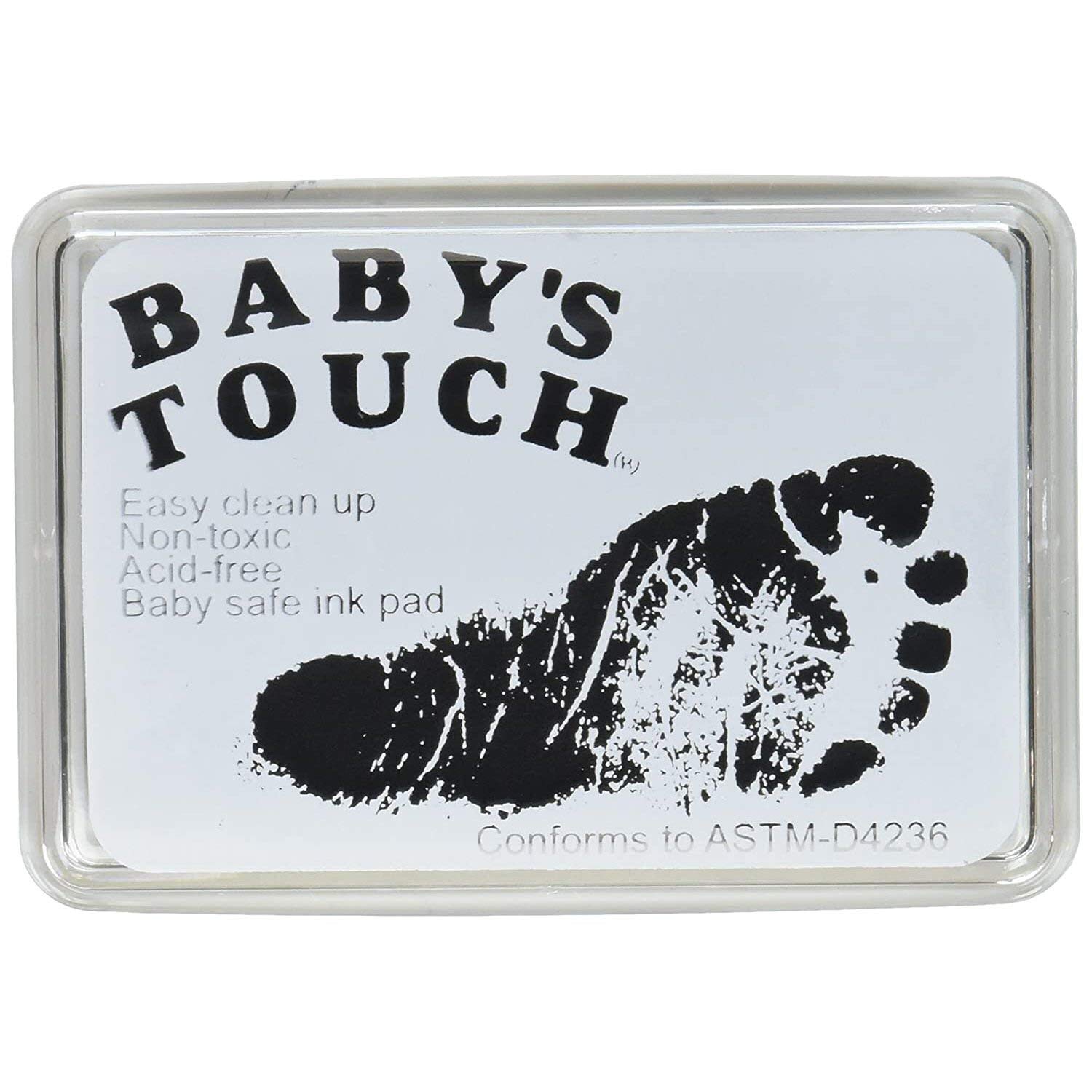 Baby Safe Reusable Hand & Foot Print Ink Pads - Non-Toxic Black Ink for Newborn Keepsake | Perfect for Baby's First Artwork, Memory Books & Nursery Decor