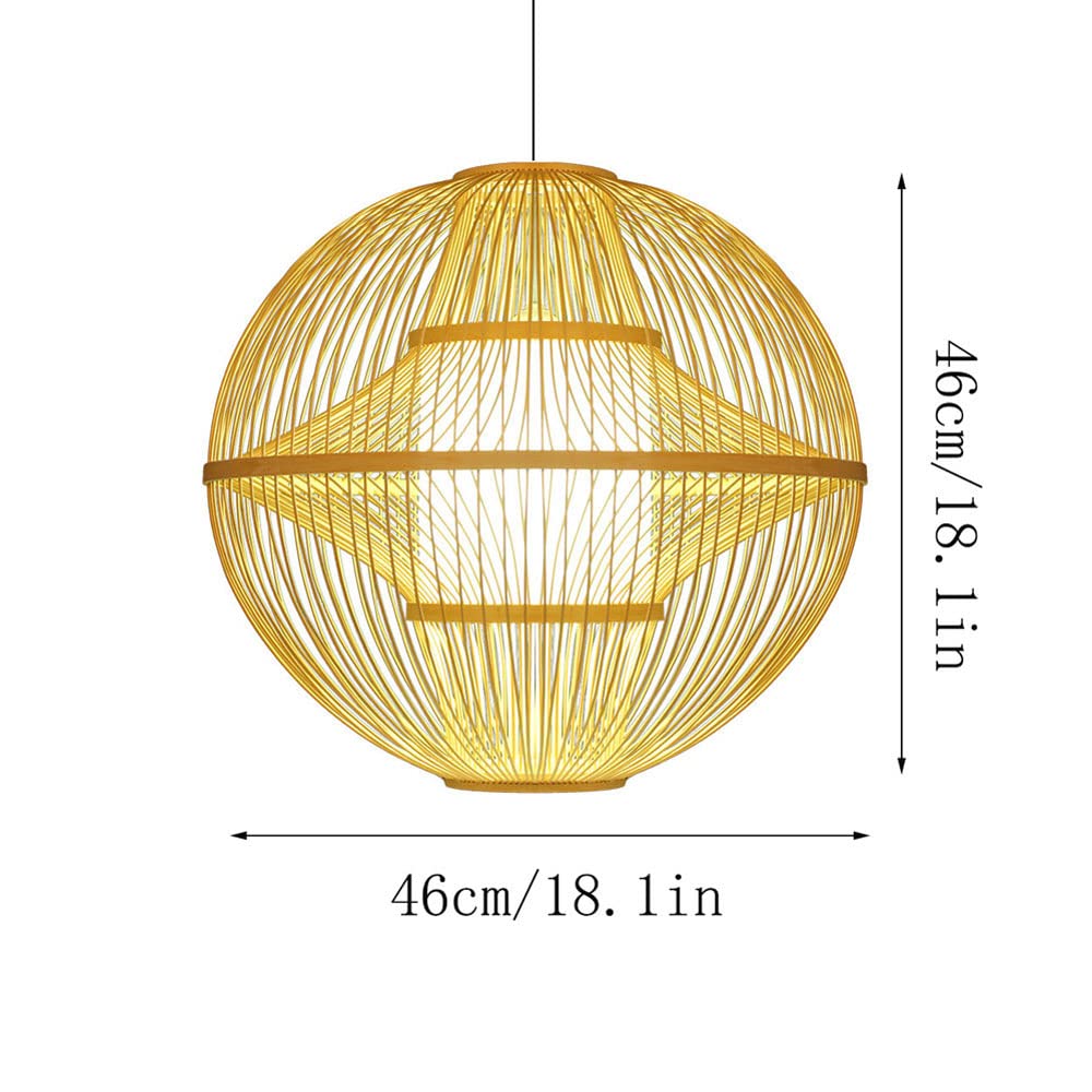Modern LED Chandelier Lamp - Multilayer Woven Bamboo Hanging Light, Japanese Style Rattan Art Pendant for Ceiling - Energy Efficient Lighting Fixture for Home, Bar & Club Decoration | Perfect for Dining Room, Living Room & Bedroom Ambient Lighting