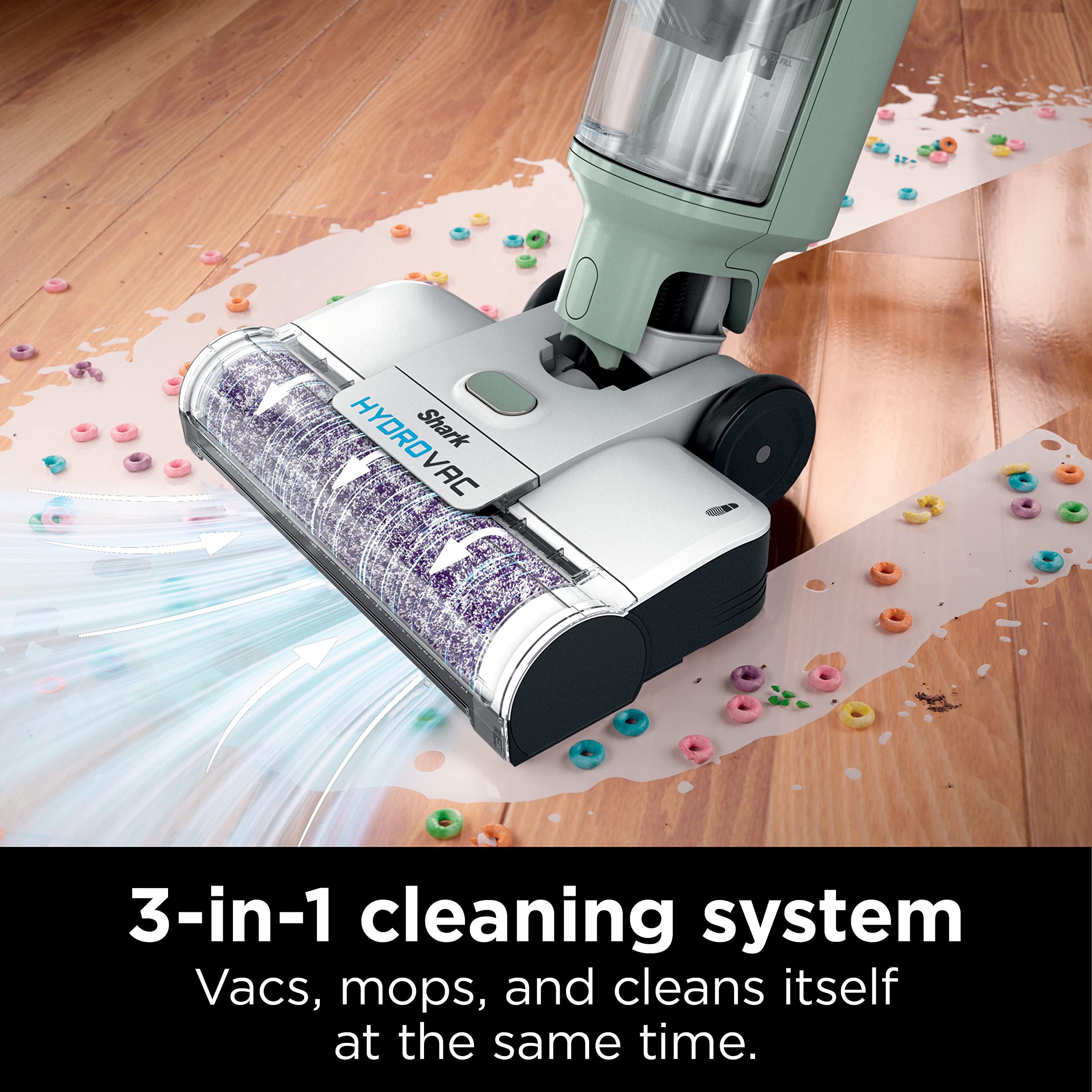 Shark AW302 HydroVac Cordless Pro XL 3-in-1 Wet Dry Vacuum Cleaner | Light Green | Large Capacity | Renewed | Perfect for Hardwood Floors, Carpets & Pet Hair Cleaning