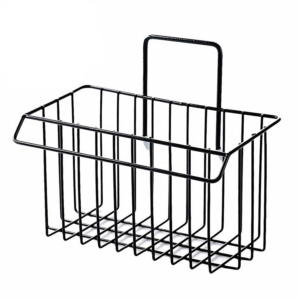ADTALA Black Metal Iron Sponge Holder Rack for Kitchen - Rustproof Dish Sponge & Scrubber Organizer - Perfect for Sink, Countertop, and Dishwashing Area Organization