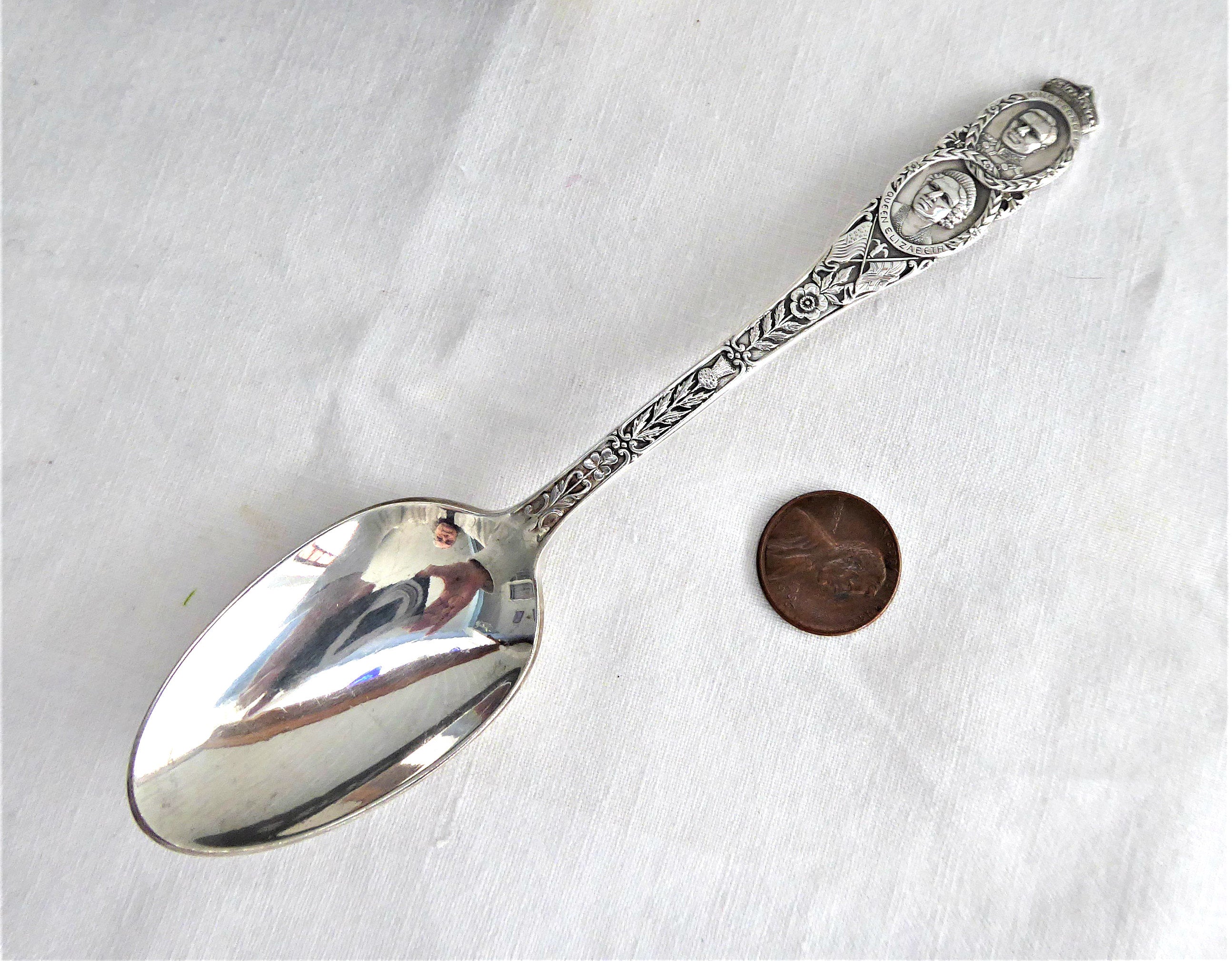 Vintage Ornate Silver Spoon - Commemorative King George VI & Queen Elizabeth US Royal Visit 1939 by International Silver - Collectible Royal Memorabilia for Display & Gift Giving