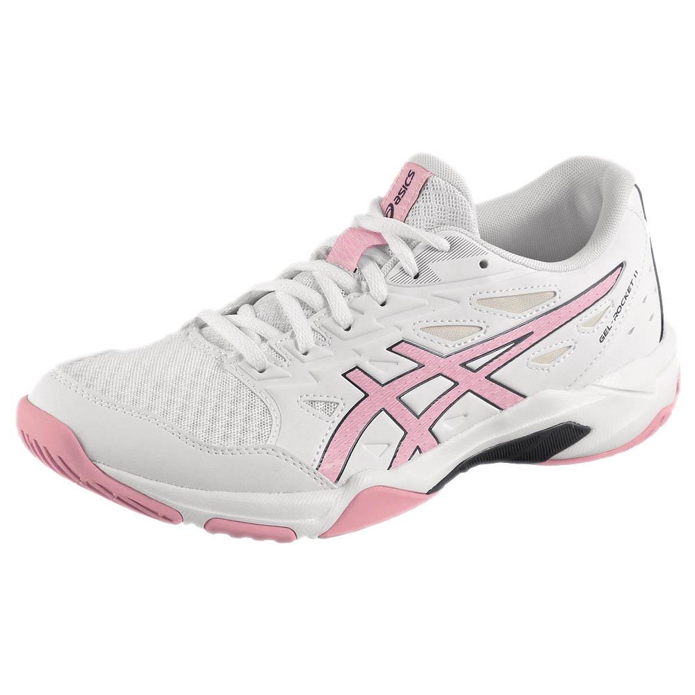 ASICS Women's Gel Rocket 11 Volleyball Shoes - White/Light Ube - Indoor Court Sports Shoes for Volleyball, Badminton & Gym Workouts