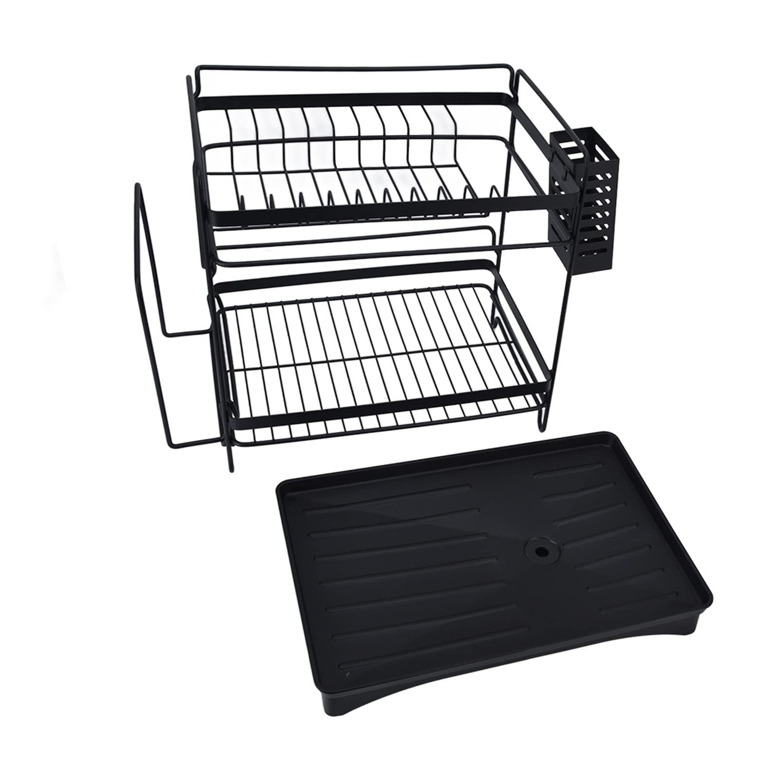 Stainless Steel Double Layer Dish Rack - Detachable Space Saving Kitchen Utensil Drainer Holder for Countertop | Perfect for Small Kitchens, Apartments & Dorm Rooms