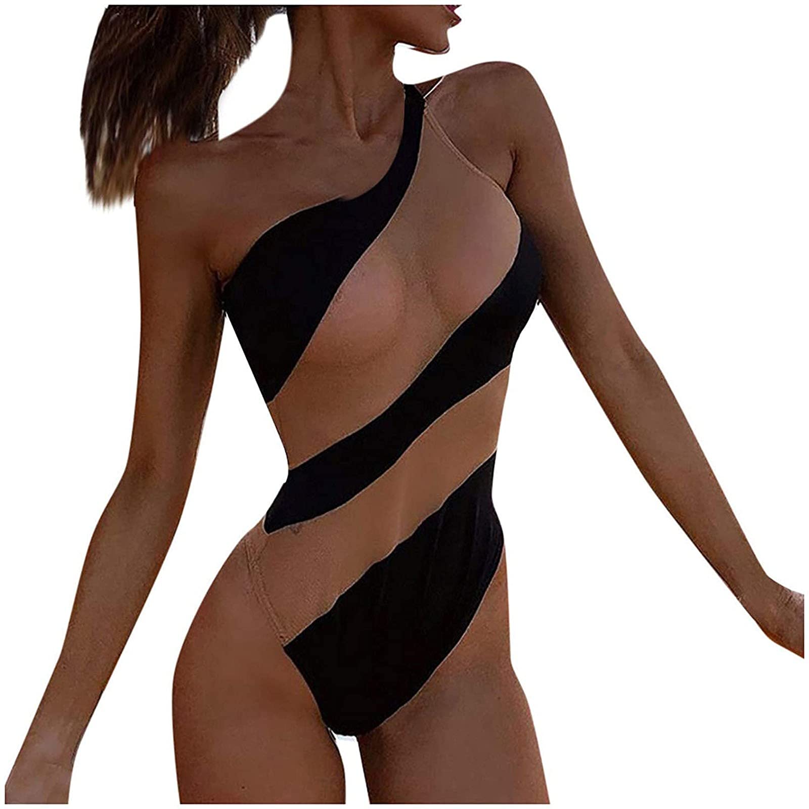 Symoid Women's Plus Size One Piece Swimsuit - Push Up Color Matching Bikini Bathing Suit for Beach, Pool & Vacation