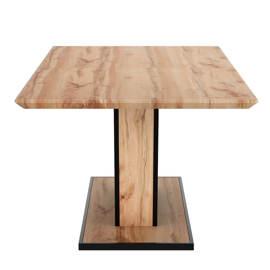 Forna/Brodi 7-Piece Dining Set - Natural Wood Table with Charcoal Chairs for Kitchen, Dining Room & Outdoor Patio