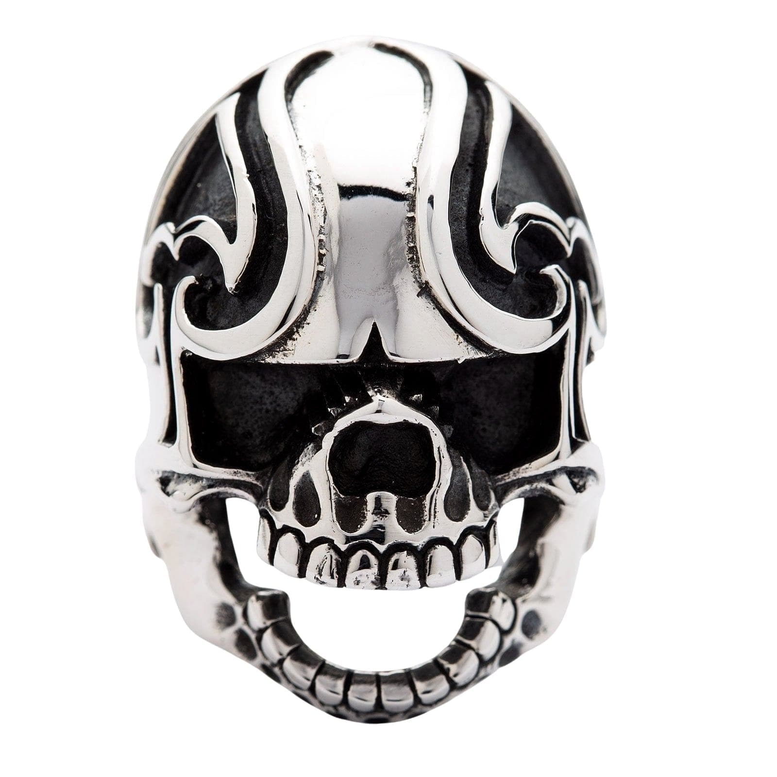 Sterling Silver Spade Skull Ring for Men & Women - Gothic Punk Jewelry - Perfect for Halloween, Parties & Everyday Wear