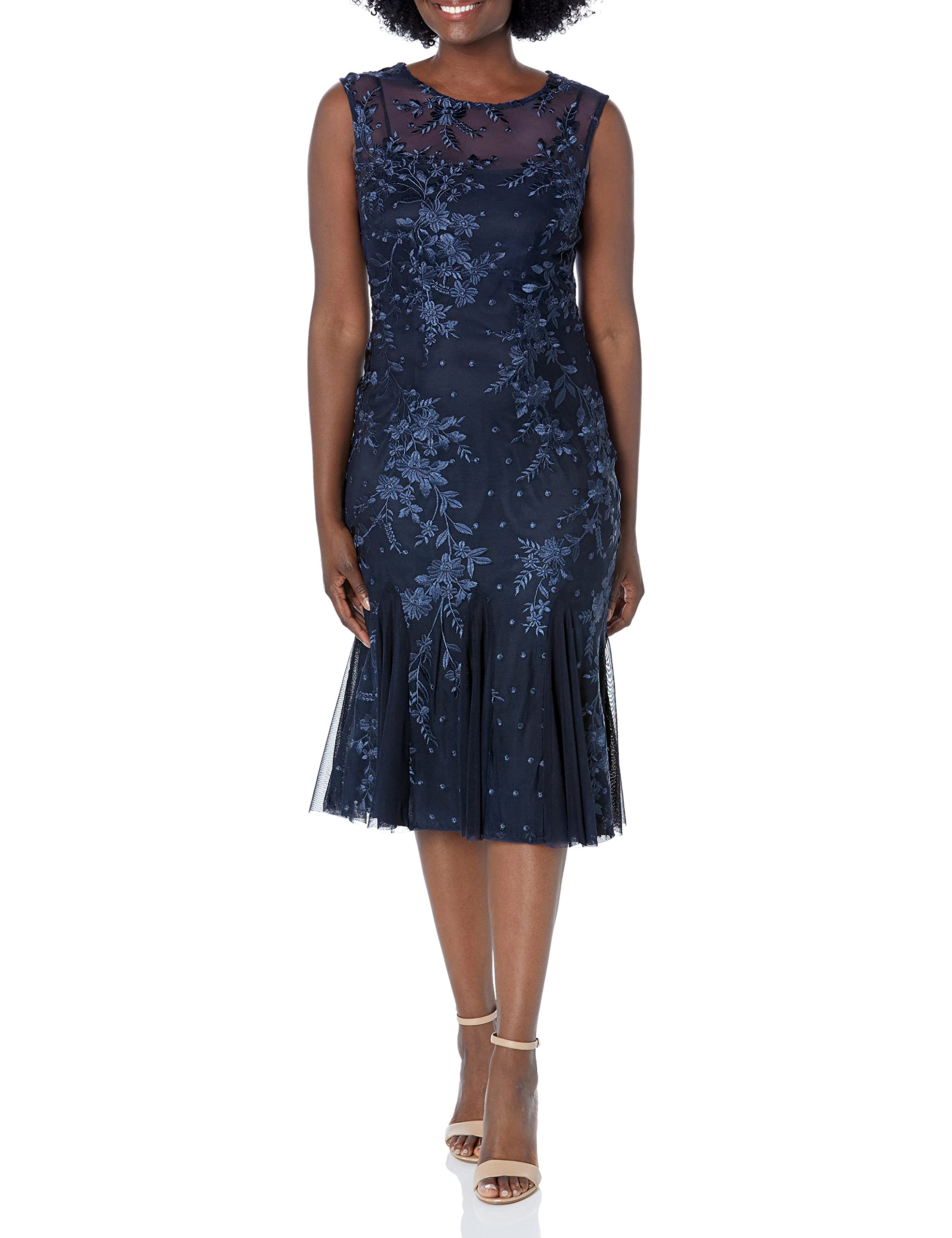 Alex Evenings Women's Short Embroidered Cocktail Dresses for Parties, Weddings & Special Occasions | Elegant Floral Lace Formal Dress