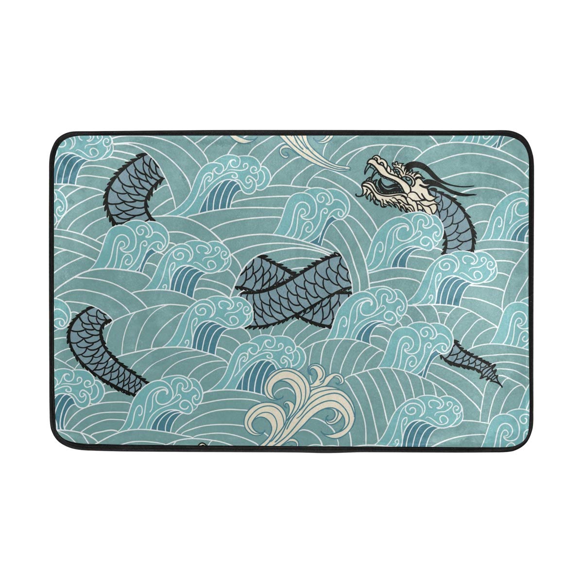 Non-Slip Dragon Print Indoor Doormat - Modern Entry Rug for Front Door, Office, Bathroom & Toilet | Anti-Skid Welcome Mat for Home & Commercial Use