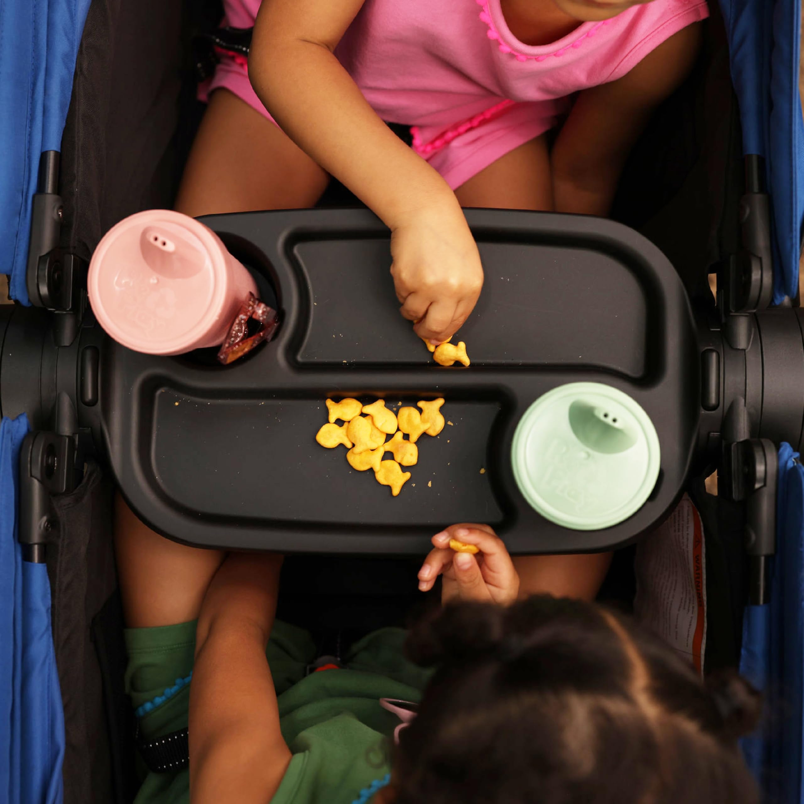 Safety 1st Summit Wagon Stroller for 2 Kids - Double Baby Stroller Wagon with Removable Child Tray, 2 Cup Holders & Wave Runner Wheels | Perfect for Park Outings, Beach Trips & Family Adventures