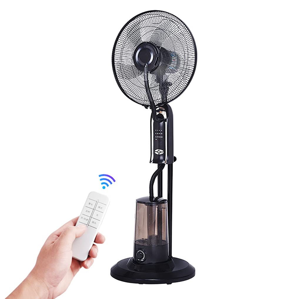 Oscillating Fan with Misting Kit - Commercial Outdoor Negative Ion Humidifier, Adjustable Pedestal Floor Fan with 3 Cooling Speeds for Patio, Restaurant & Industrial Use | Perfect for Outdoor Cooling, Warehouse Ventilation & Hot Weather Relief