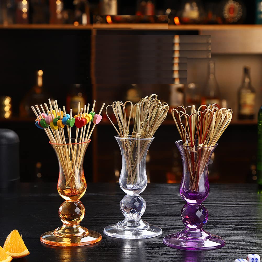 2Pcs Clear Acrylic Fruit Forks & Cup Holder - Cocktail Toothpick Forks for Desserts, Appetizers, Cakes - Perfect for KTV, Bistro, Restaurant, Hotel, Coffee Shop, Bar & Home Parties - Elegant Tableware for Entertaining Guests