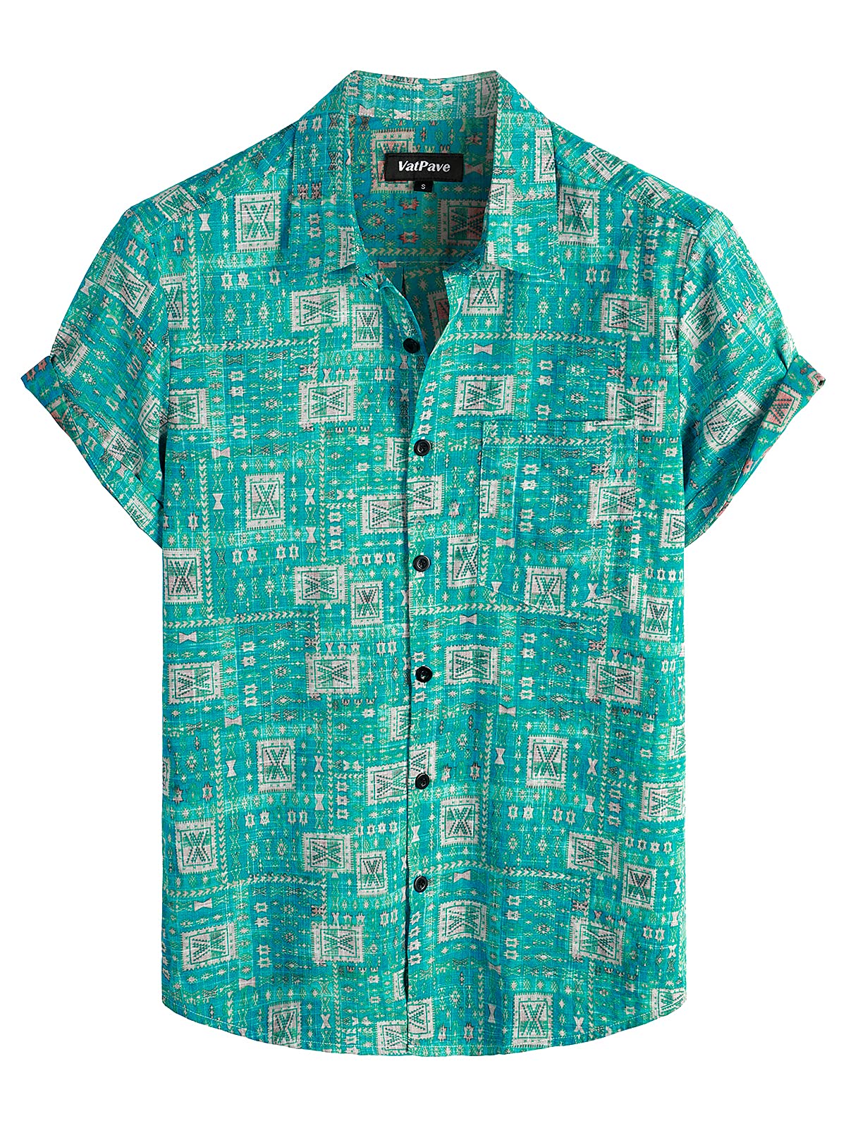 VATPAVE Men's Hawaiian Shirts - Casual Floral Short Sleeve Button Down Shirt with Front Pocket | Tropical Beach Vacation, Summer Party & Outdoor Wear