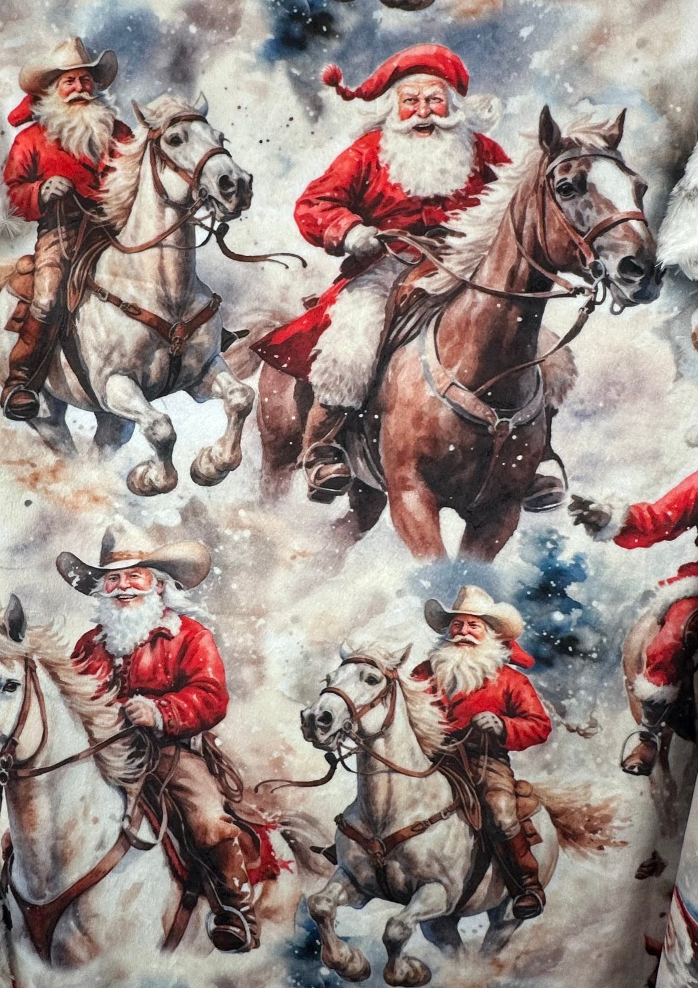 42x60 Cowboy Santa on Snowy Owl Minky Throw Blanket with 13x19 Pillowcase - Soft Fleece Blanket for Kids & Adults - Perfect for Christmas Decor, Bedroom, Sofa & Winter Warmth