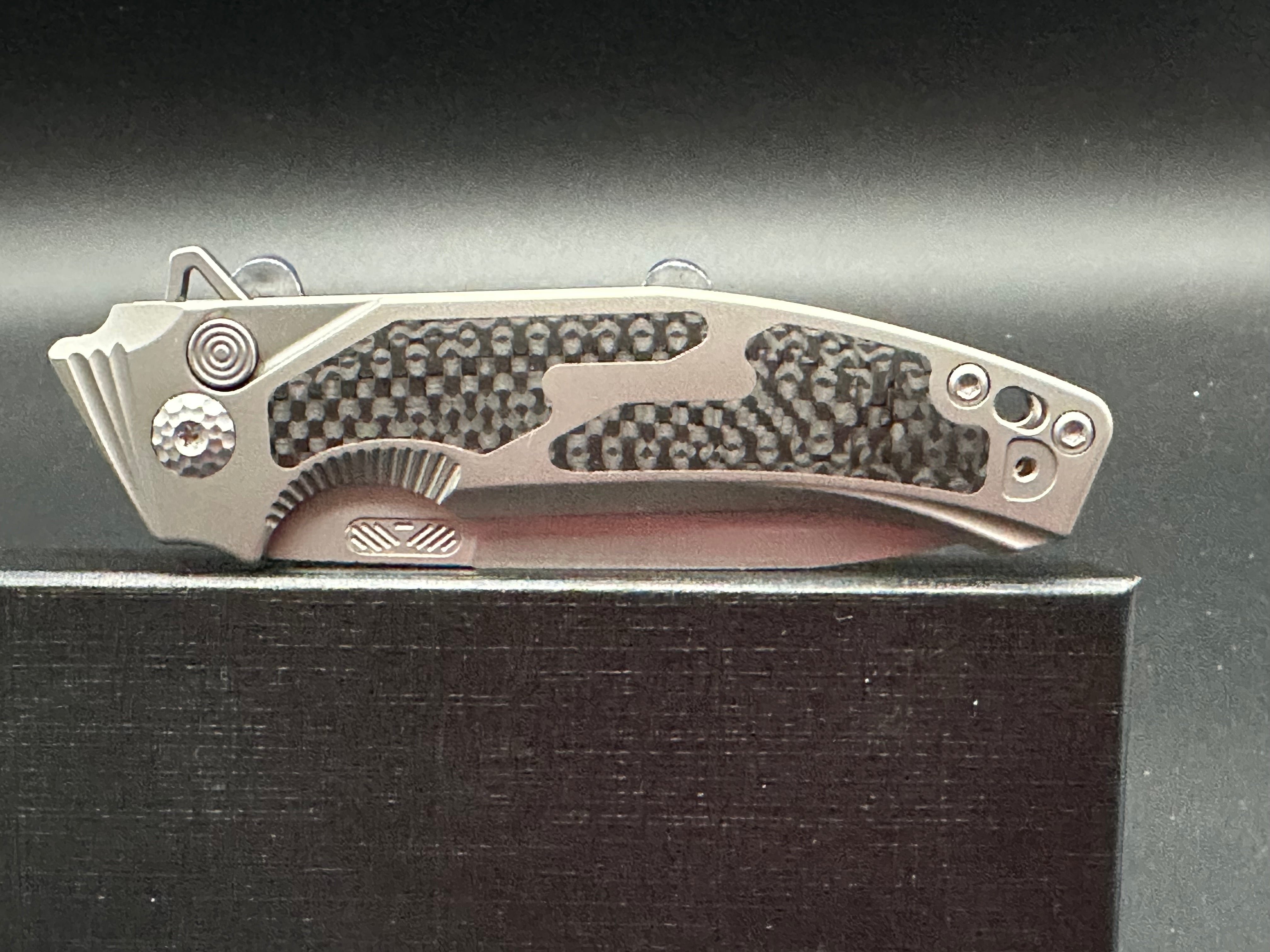 REMETTE Steed Button Lock Pocket Knife - Titanium Handle Folding Knife for EDC, Camping, Hiking & Outdoor Adventures
