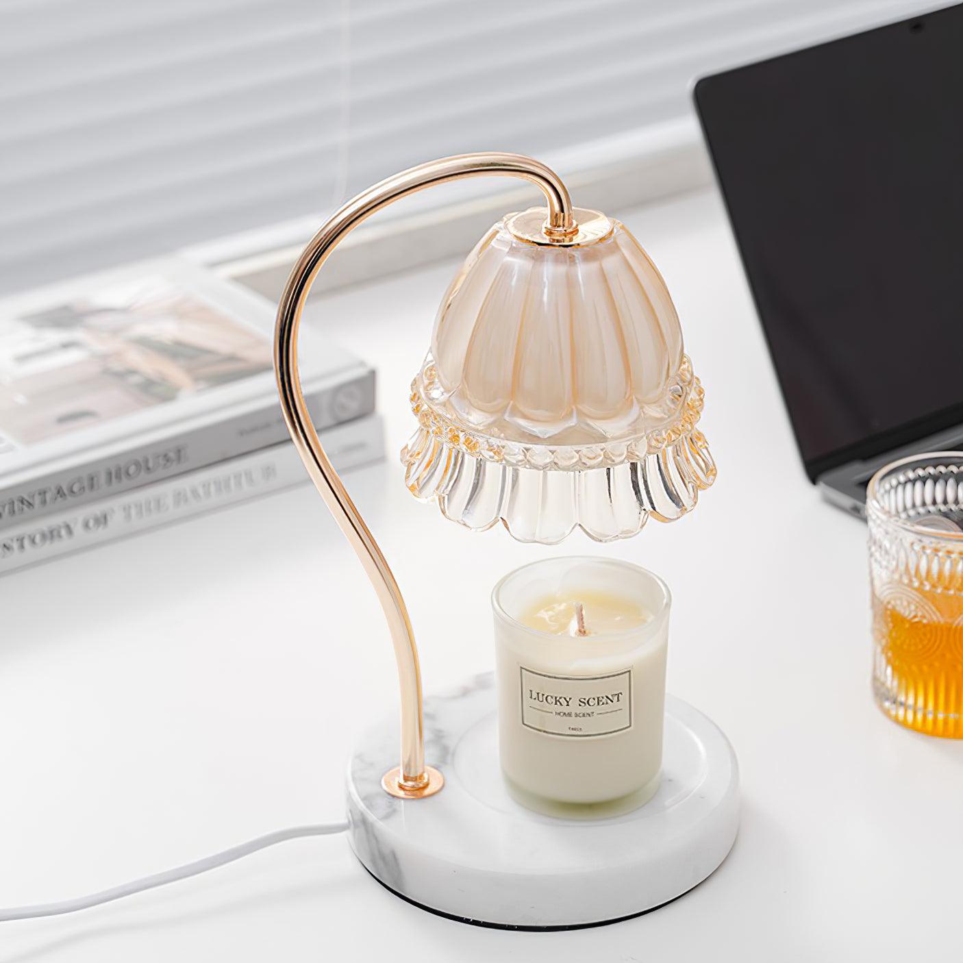 Lily Marble Warmer Table Lamp - Elegant Nightstand Light for Bedroom, Living Room, or Office - Perfect for Reading, Relaxing, and Creating Cozy Ambiance