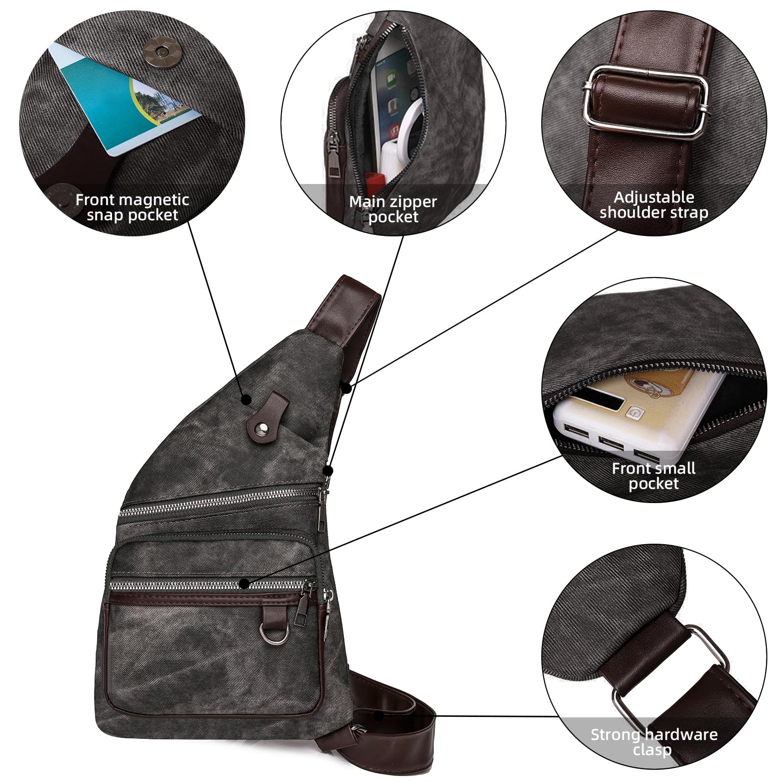 Anti Theft Sling Bag - Waterproof Crossbody Bag for Travel & Daily Use
