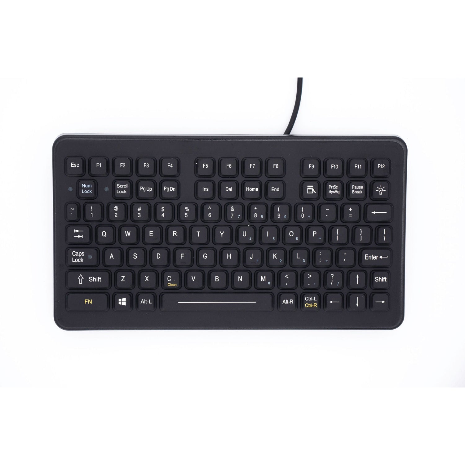 iKey Space Saving Backlit Industrial Keyboard - Waterproof & Durable for Harsh Environments | Perfect for Manufacturing, Healthcare & Food Processing Facilities