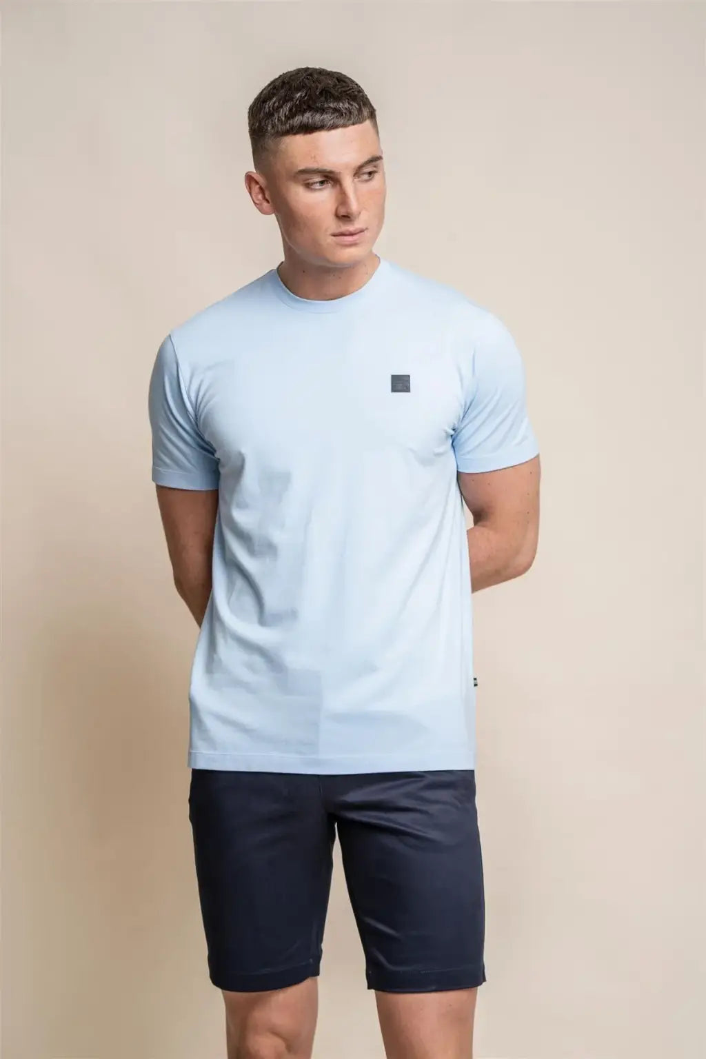 Cavani Men's Sky Blue Bogart T-Shirt - Casual Short Sleeve Cotton Tee for Everyday Wear & Street Style Outfits