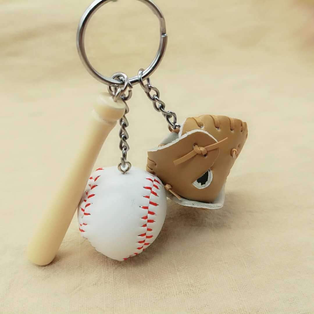Premium Leather Baseball Keychain for Men & Boys - Includes Hat & Bat - Perfect for Sports Fans, Gifts & Everyday Carry