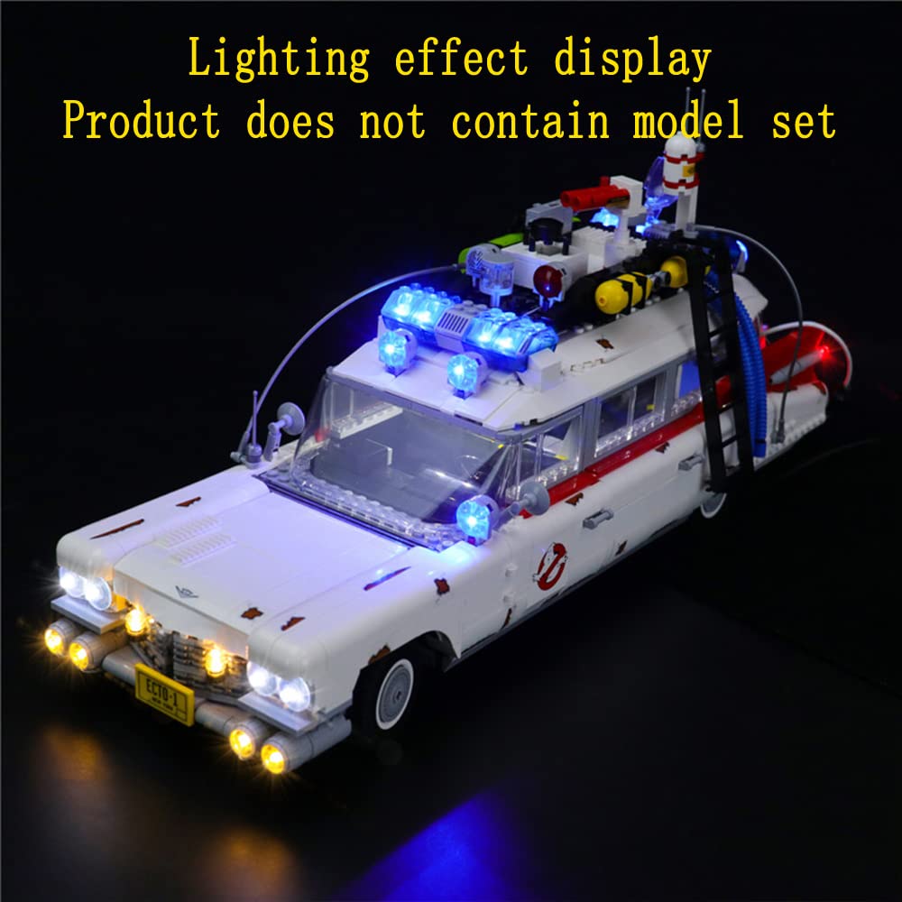 GEAMENT LED Light Kit for Lego Ghostbusters ECTO-1 10274 Creator Set - Compatible with ECTO-1 Model (Building Blocks Not Included) - Perfect for Display, Collectors and DIY Lighting Projects