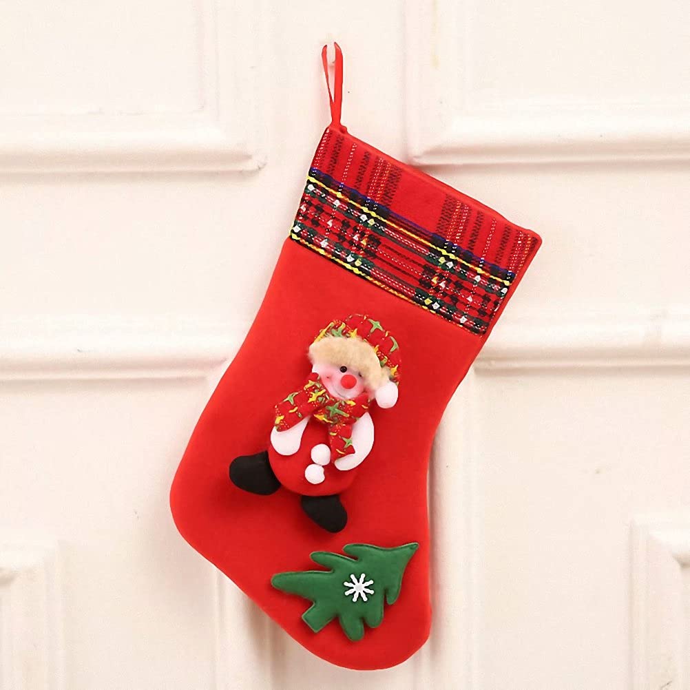 Kerio Christmas Stocking Set of 4 - 3D Santa Snowman Reindeer Bear Holiday Decorations | 12.2 Inch Xmas Hanging Stockings for Fireplace, Christmas Tree & Festive Home Decor | Perfect for Holiday Gifts, Family Gatherings & Cozy Winter Celebrations