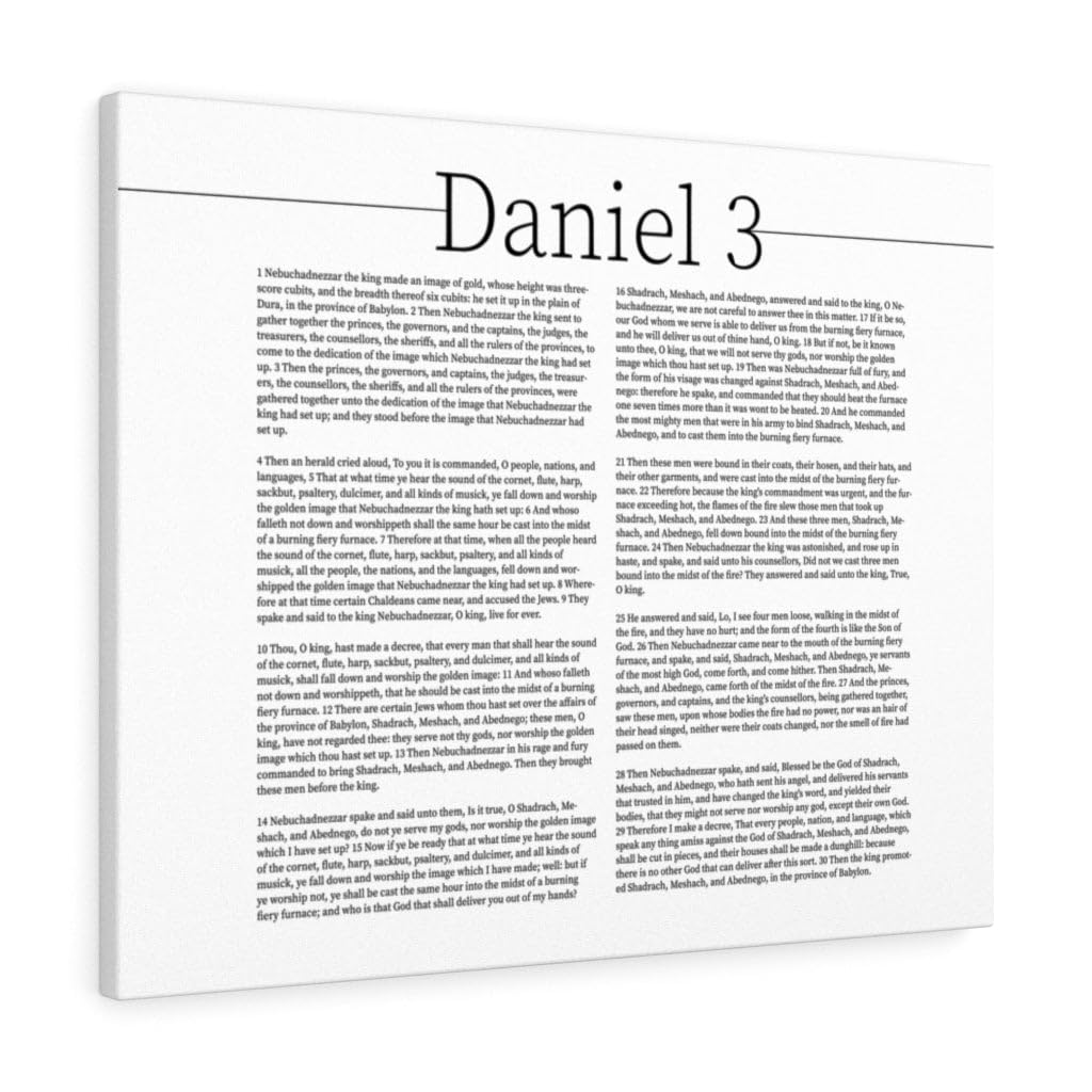 Bible Art Canvas - Daniel Chapter 3 Scripture Wall Decor | Christian Home Decor, Church Gift, Inspirational Religious Art | Perfect for Living Room, Bedroom & Worship Spaces
