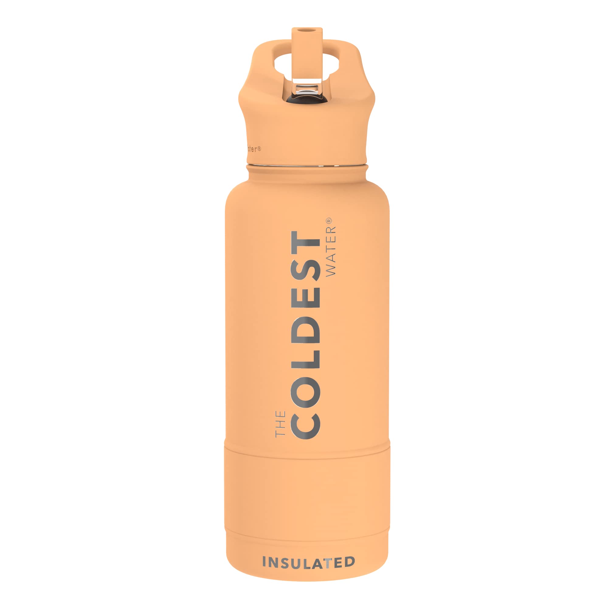 Coldest Sports Water Bottle 32oz - Vacuum Insulated Stainless Steel Thermos with Straw Lid, Leak Proof & Reusable - Perfect for Gym, Hiking, Running & Outdoor Activities (Sahara Tan)