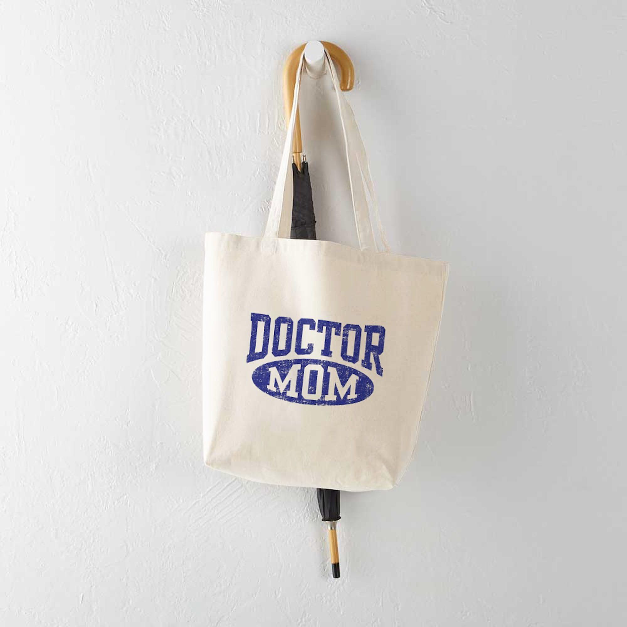 Doctor Mom Tote Bag - Natural Canvas Reusable Shopping Bag for Women | Perfect for Groceries, Work, Beach & Everyday Use