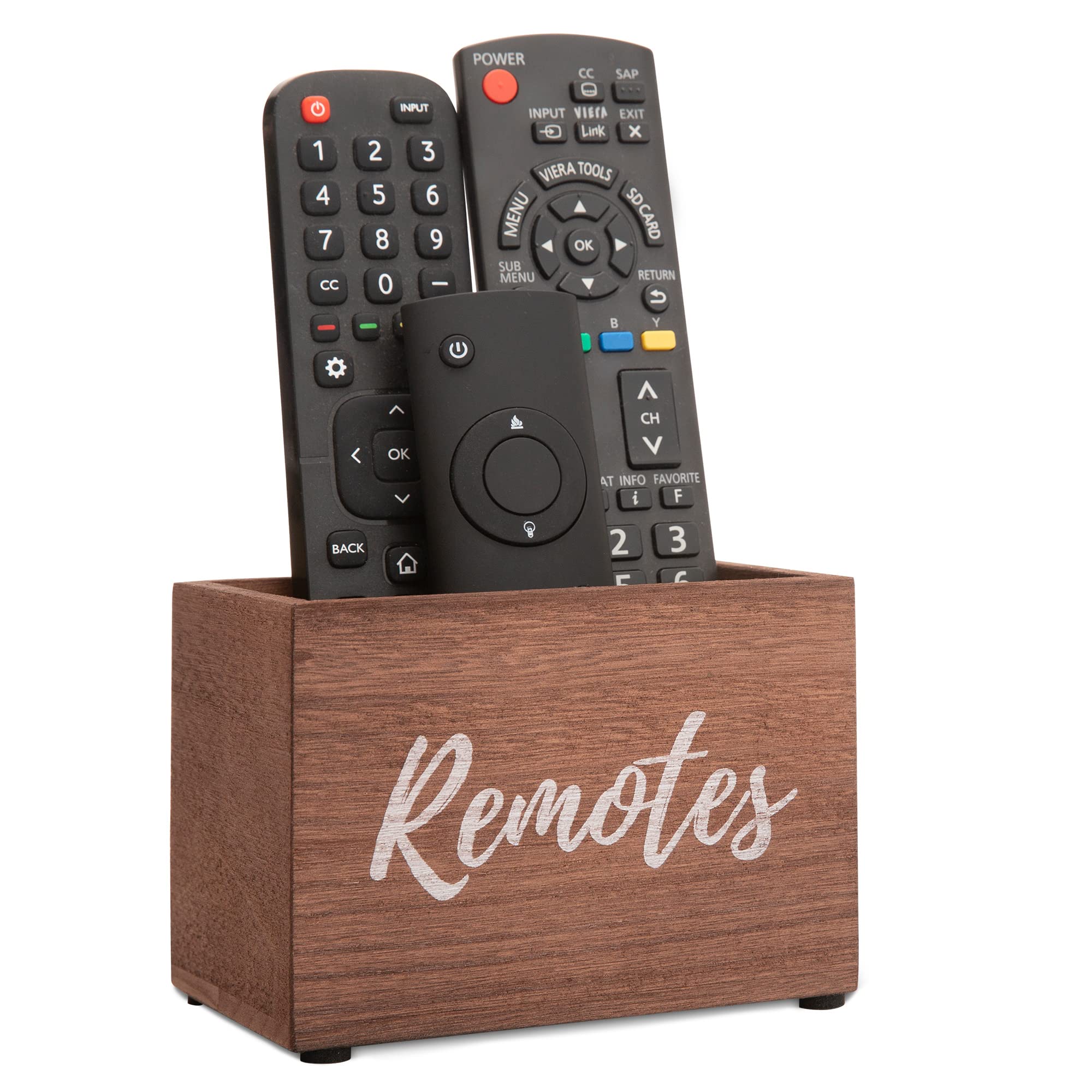 Universal TV Remote Holder for Table & Bedside - Organizer Caddy for 3+ Controllers | Durable Remote Control Stand for Living Room, Bedroom & Home Theater Accessories