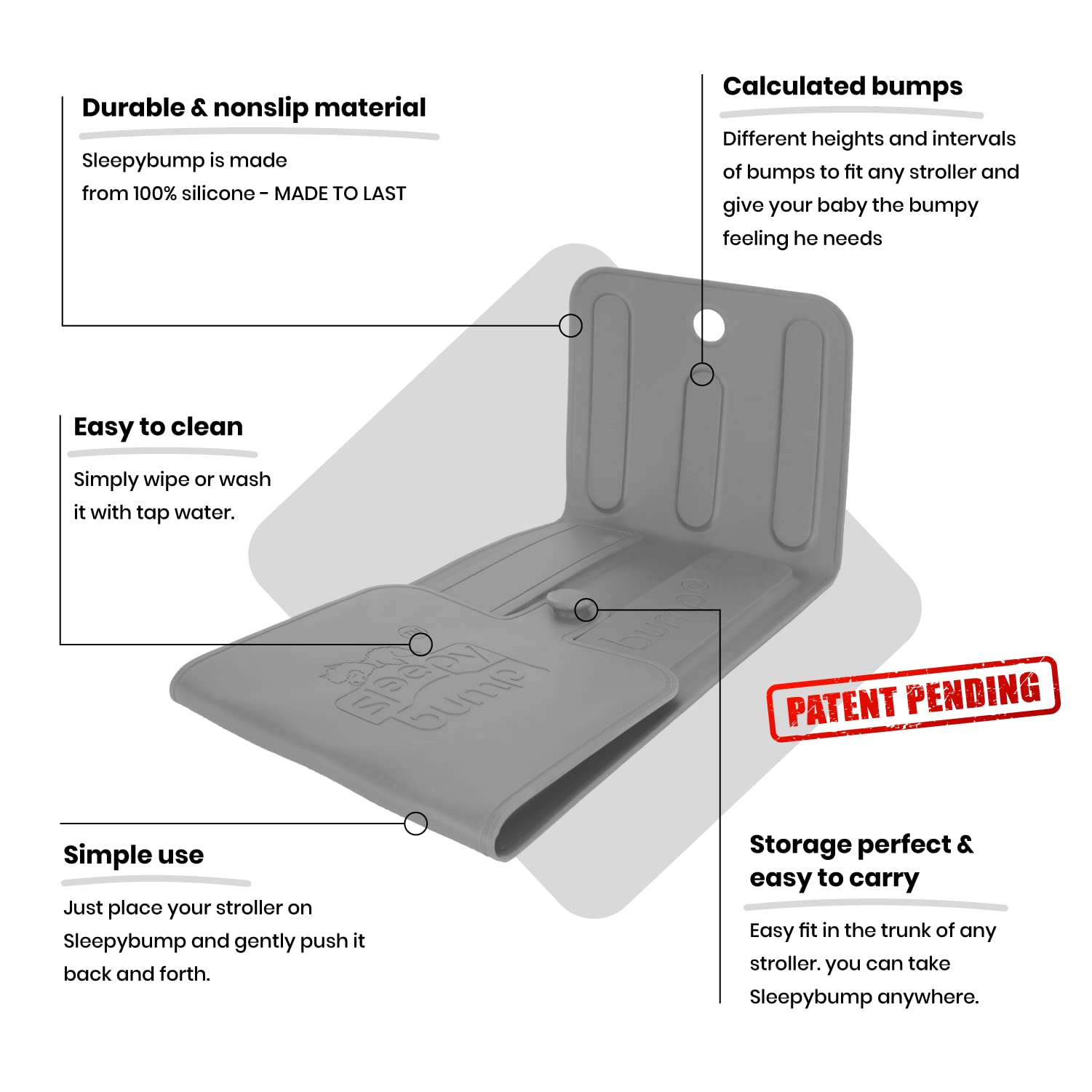 **Baby Stroller Rocker - Gentle Gray Infant Rocking Mat for Newborns & Babies - Portable Sleep Aid for Strollers, Indoors & Outdoors - Perfect for Naps, Travel & Soothing Fussy Babies**