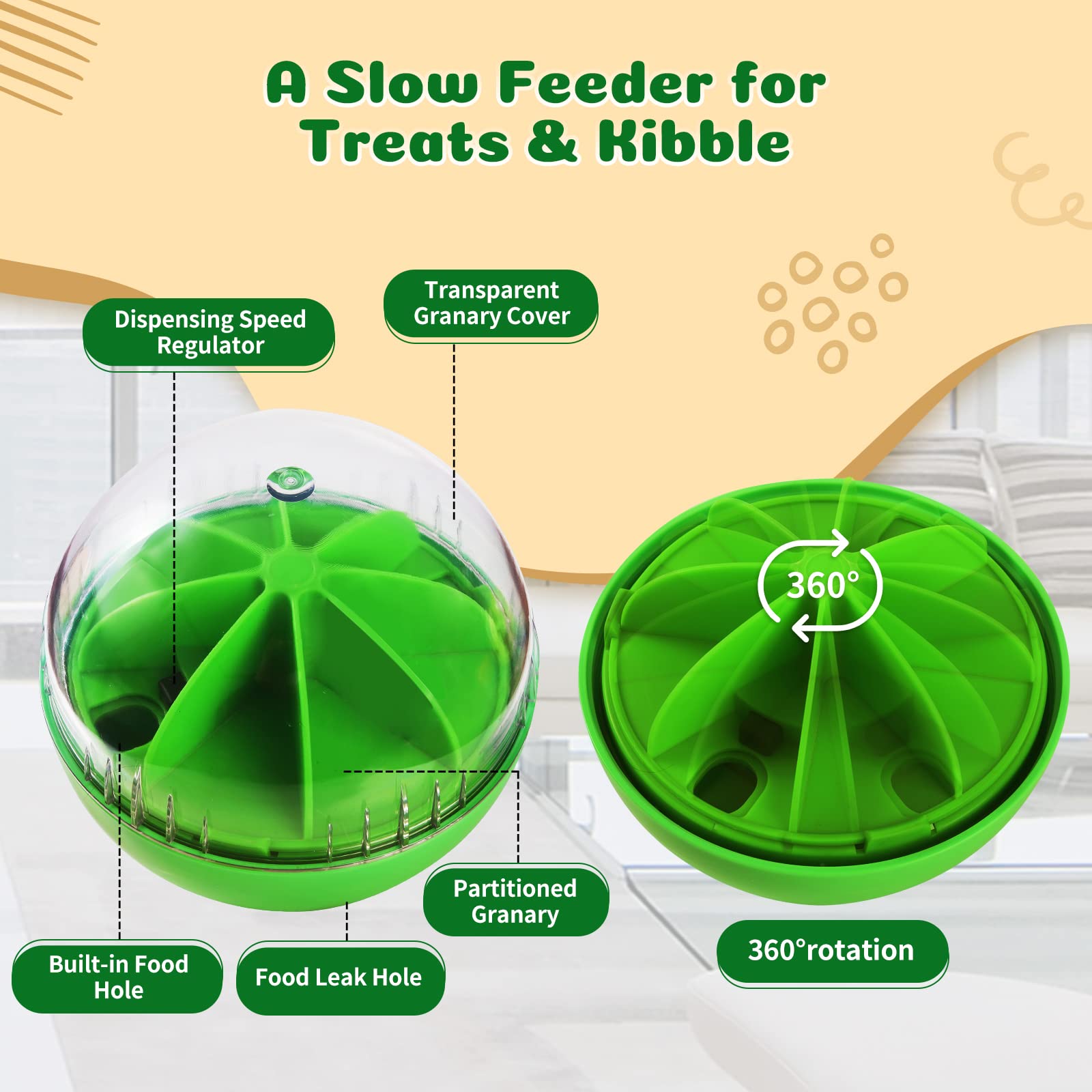 Interactive Treat Dispensing Dog Toys - Slow Feeder Puzzle Ball for Small, Medium & Large Breeds | Fun Training & Mental Stimulation for Pets
