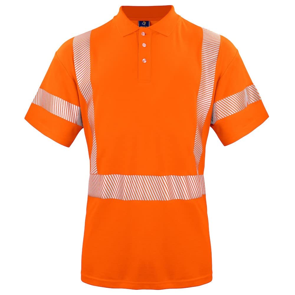 High Visibility Reflective Polo Shirt for Men - Orange (Medium) | Perfect for Night Running, Cycling & Outdoor Safety Workwear