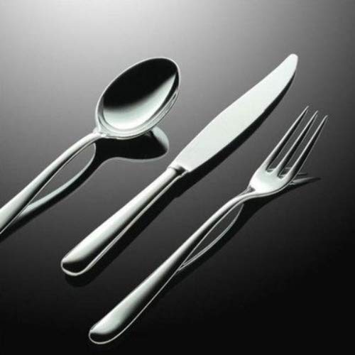 Alessi Pcs. Cutlery Caccia 24-Piece Stainless Steel Silver Flatware Set - Elegant Dining for Dinner Parties, Weddings & Everyday Use