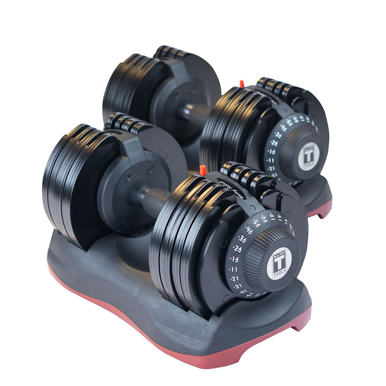 Body Solid Adjustable Dumbbell Set (11-66 lbs) - Home Gym Strength Training Equipment for Weight Lifting & Fitness Workouts