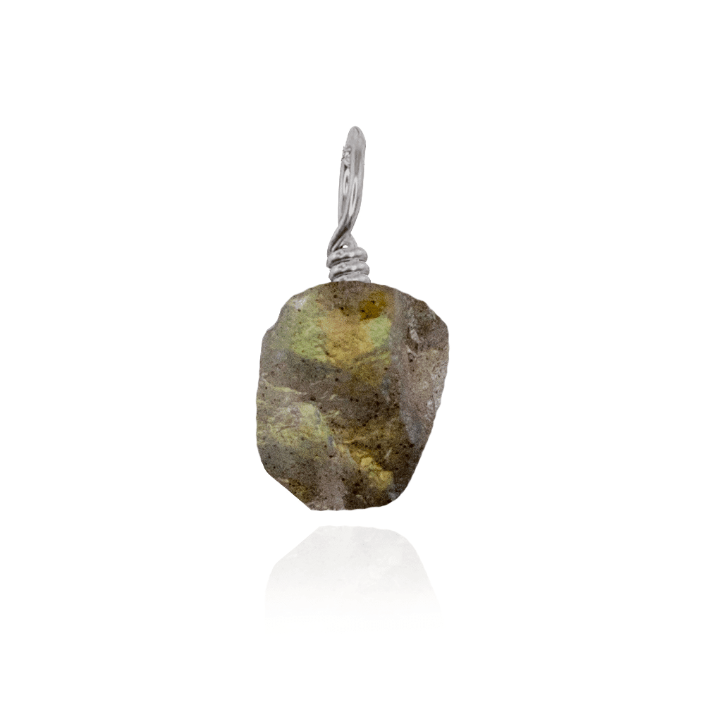 Natural Raw Labradorite Crystal Pendant Necklace - Healing Stone Jewelry for Women & Men - Perfect for Meditation, Energy Work & Spiritual Gifts