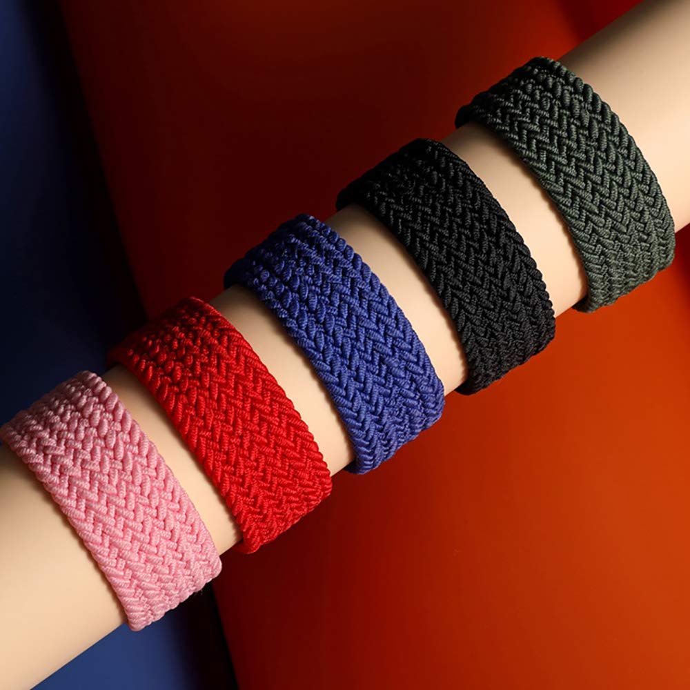 Stretchy Braided Solo Loop Band 22mm - Compatible with Samsung Galaxy Watch 3 45mm/Galaxy Watch 46mm & Huawei Watch 2 Classic - Elastic Sport Strap for Running, Workout, and Daily Wear