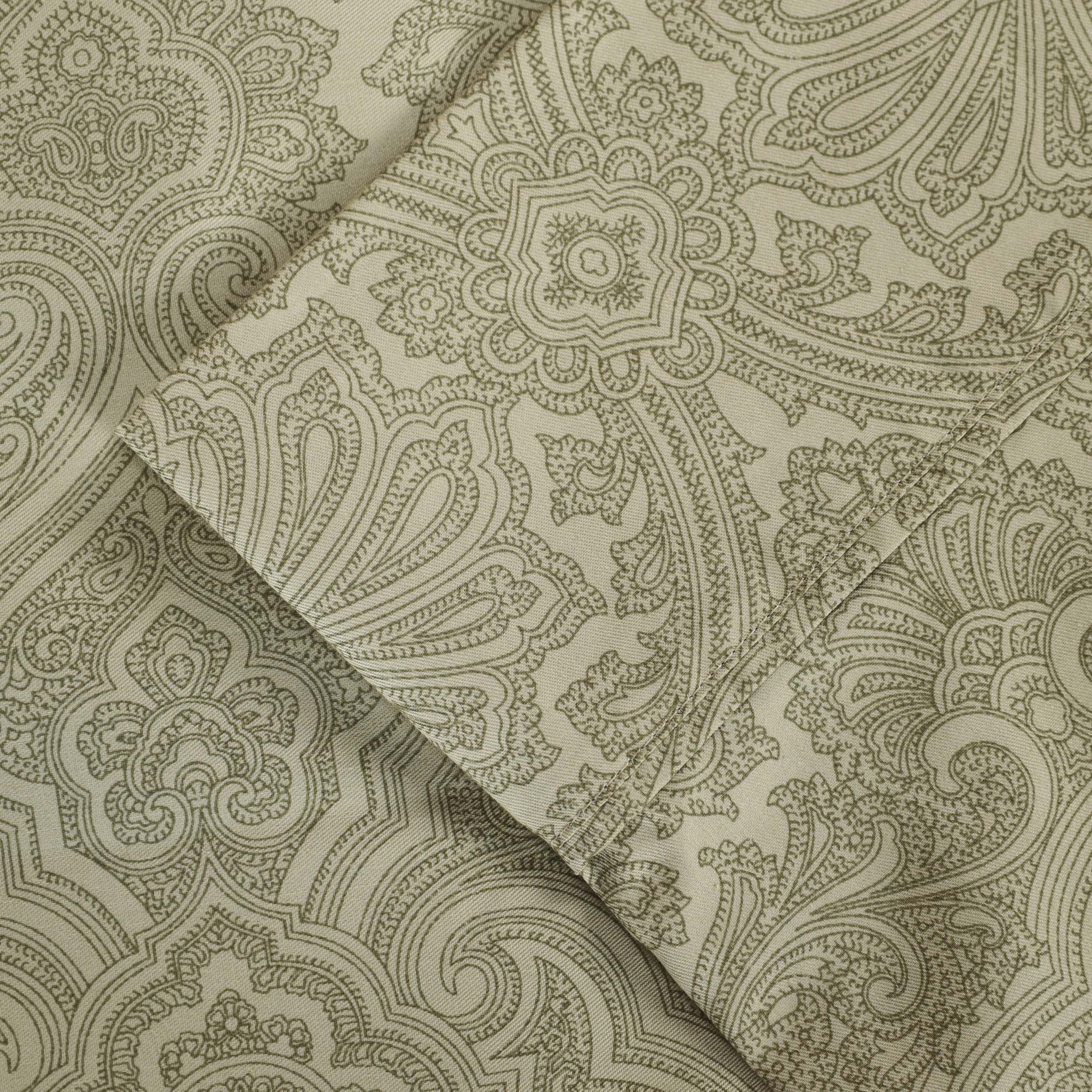 Italian Paisley 600 Thread Count Cotton Blend Deep Pocket Sheet Set - Ultra Soft Bedding for Queen & King Size Beds - Perfect for Luxury Hotels, Guest Rooms & Master Bedrooms